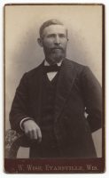 cdv of unknown man from gw wise studio of evansville wisconsin